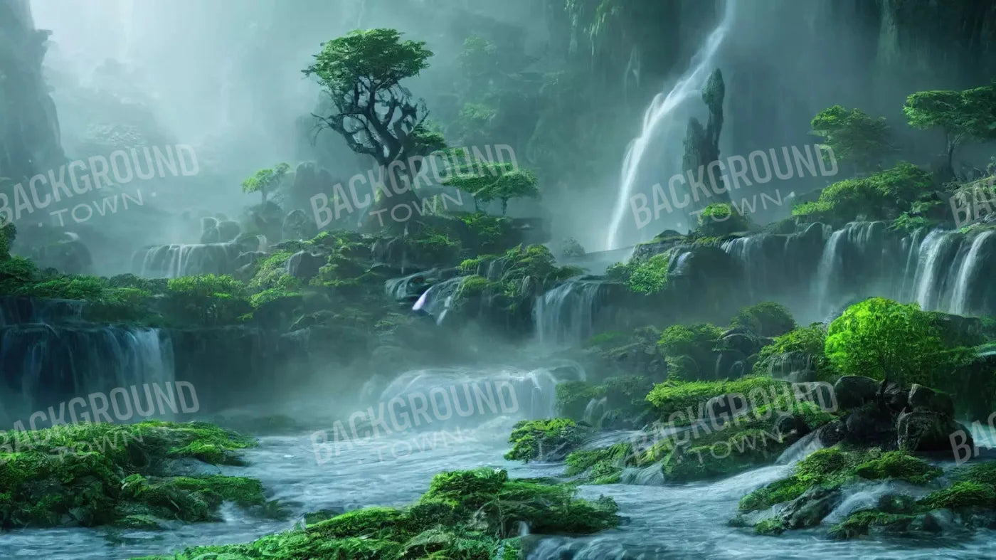 Waterfall Mist 14X8 Ultracloth ( 168 X 96 Inch ) Backdrop