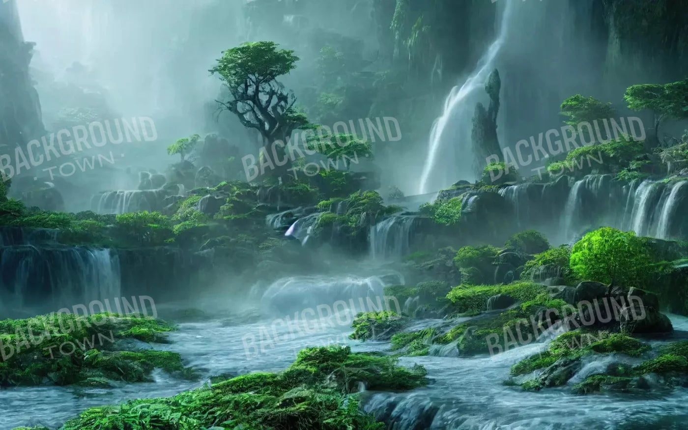 Waterfall Mist 14X9 Ultracloth ( 168 X 108 Inch ) Backdrop