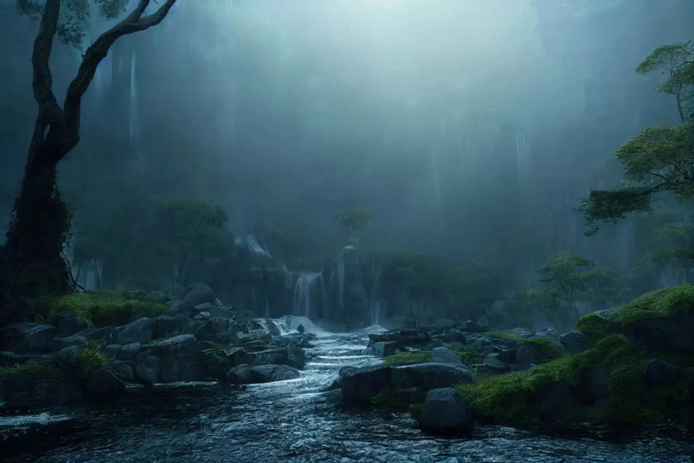 Waterfall Mists 8X5 Ultracloth ( 96 X 60 Inch ) Backdrop