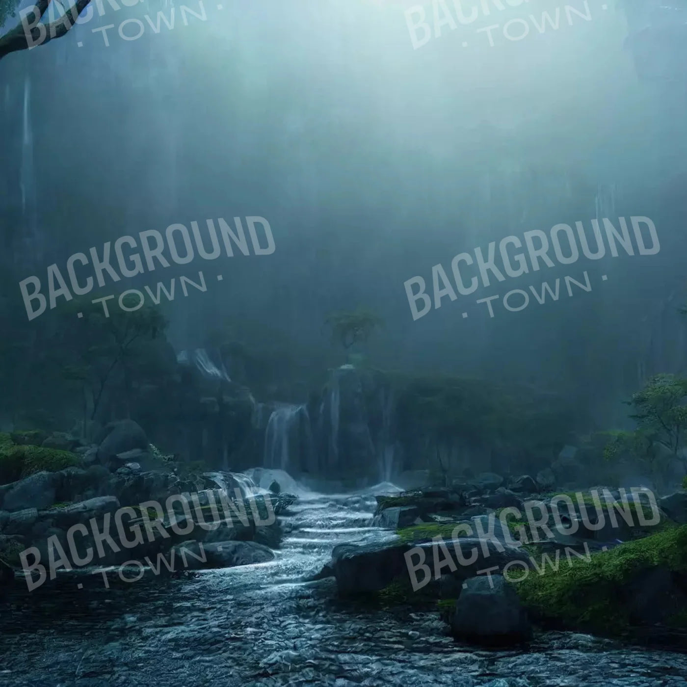 Waterfall Mists 8X8 Fleece ( 96 X Inch ) Backdrop