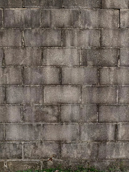 Weathered Cinderblock Wall 8X10 Fleece ( 96 X 120 Inch ) Backdrop