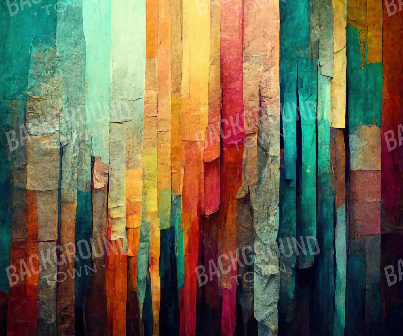 Weathered Colorful 5X42 Fleece ( 60 X 50 Inch ) Backdrop