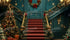 Whimsical Christmas Grand Staircase 14’x8’ UltraCloth (168 x 96 inch) Backdrop