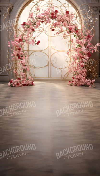 Whimsical Pink Rose Arch Sweep 8’x14’ UltraCloth for Westcott X-Drop Pro (96 x 168 inch) Backdrop