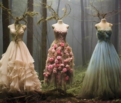 Whimsical Princess Gowns In Forest 12X10 Ultracloth ( 144 X 120 Inch ) Backdrop