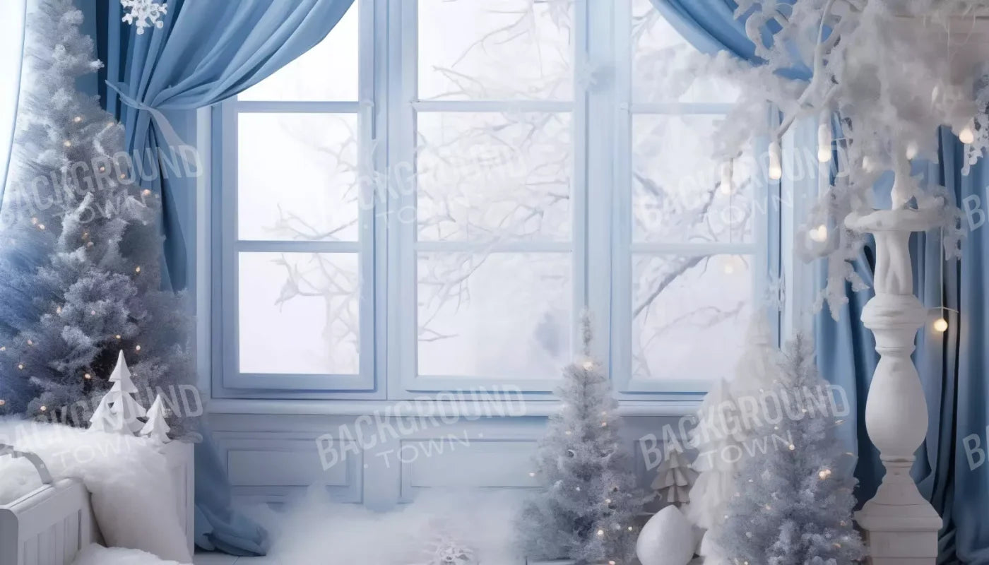 White And Blue Window 2 14X8 Ultracloth ( 168 X 96 Inch ) Backdrop