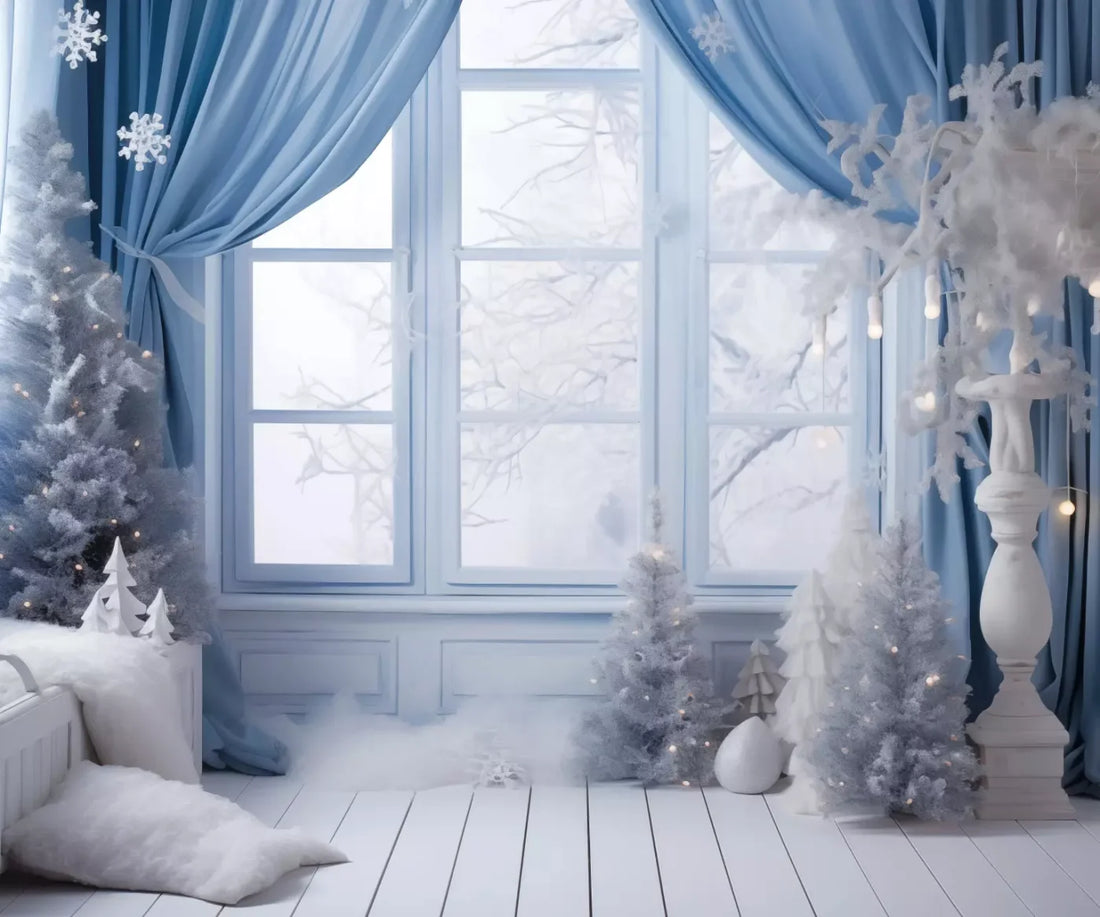 White Christmas Backdrop for Photography
