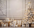 White and Gold Christmas Backdrop for Photography