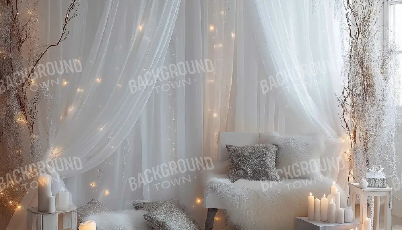 White Candle Boho 14’x8’ UltraCloth (168 x 96 inch) Backdrop
