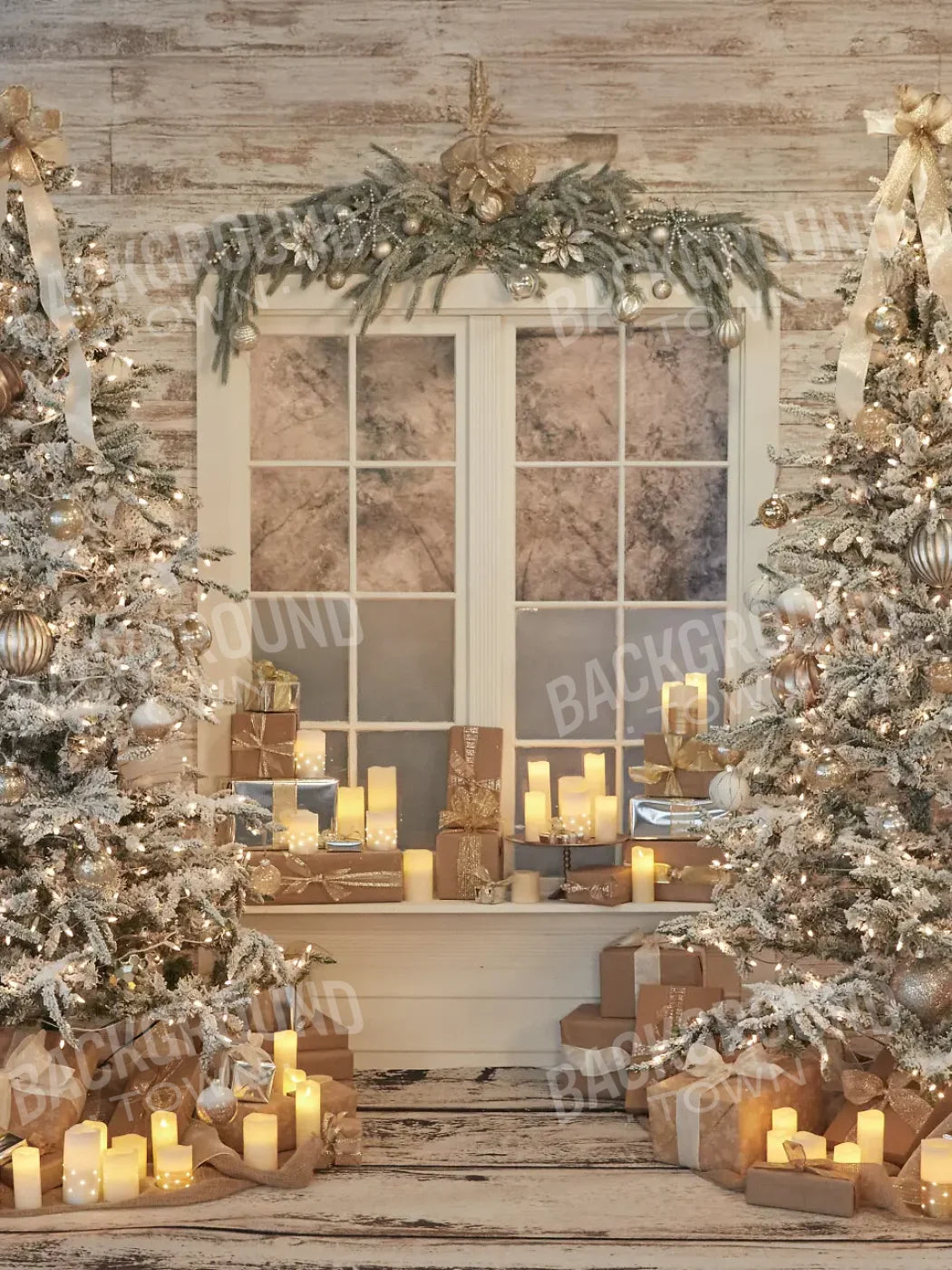 White Christmas 6’x8’ Fleece (72 x 96 inch) Backdrop