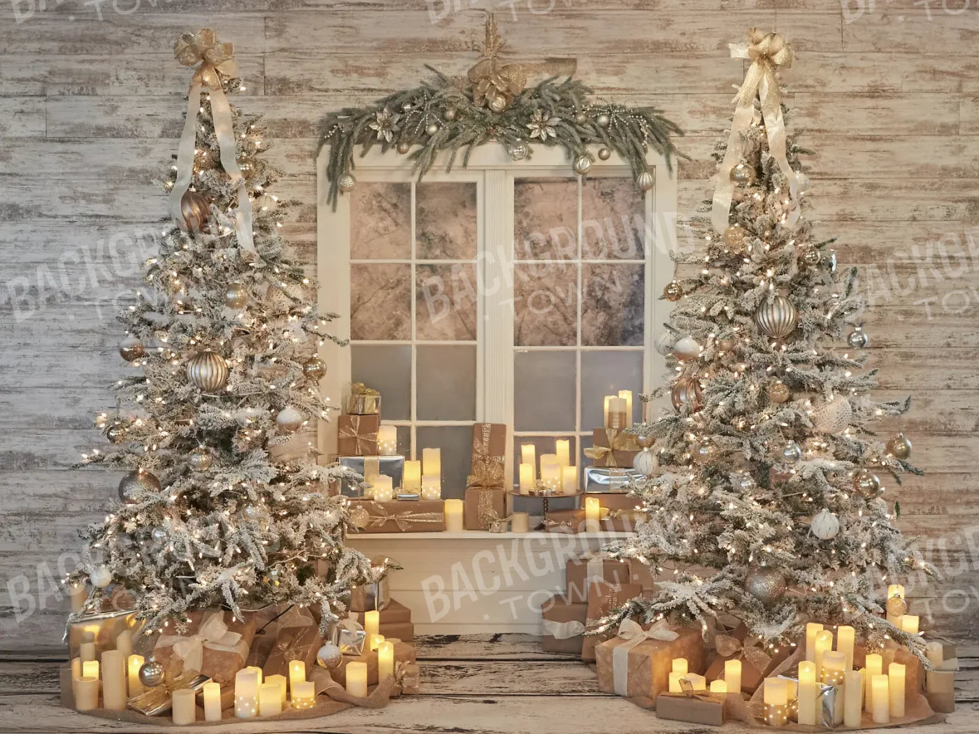 White Christmas 8’x6’ Fleece (96 x 72 inch) Backdrop