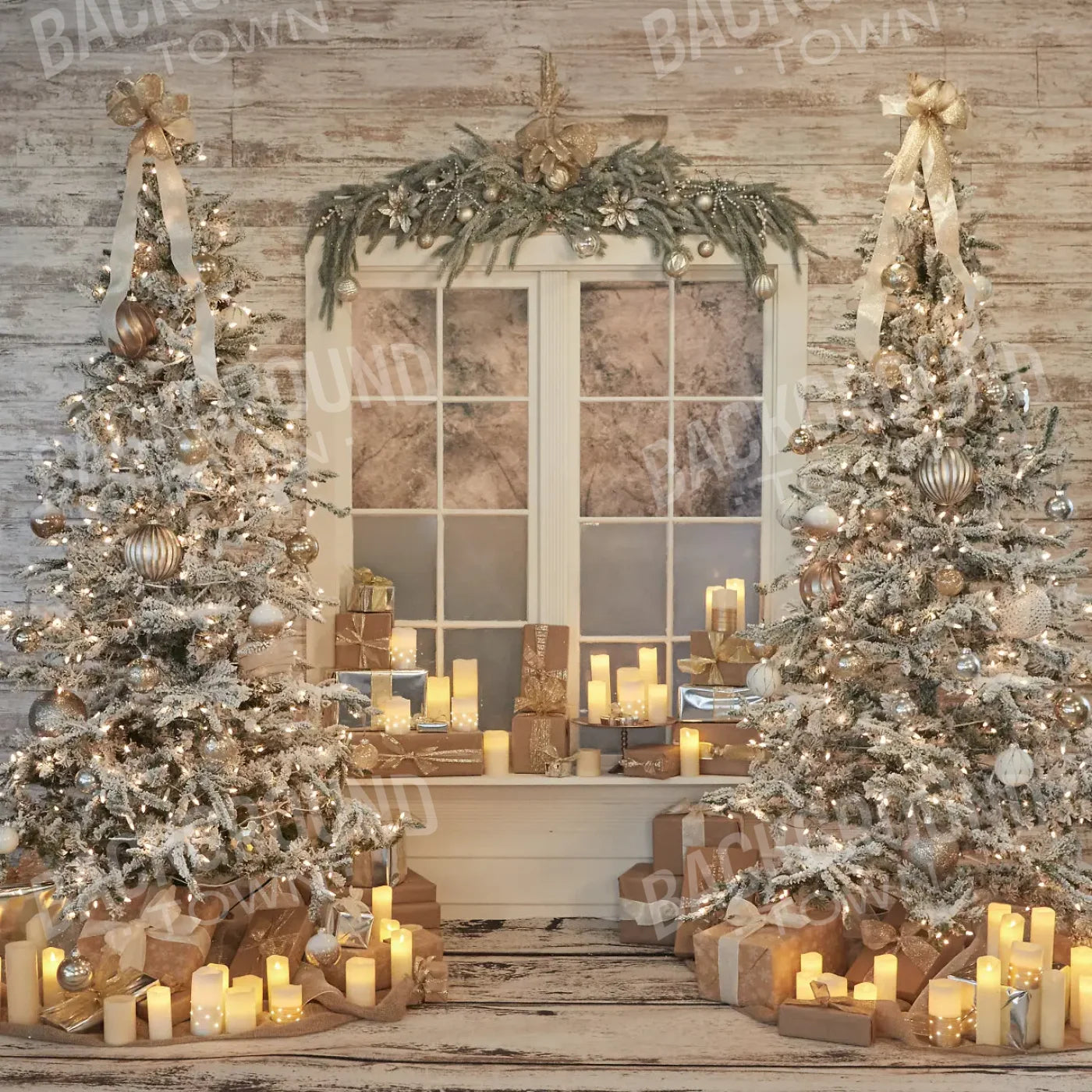 White Christmas 8’x8’ Fleece (96 x 96 inch) Backdrop