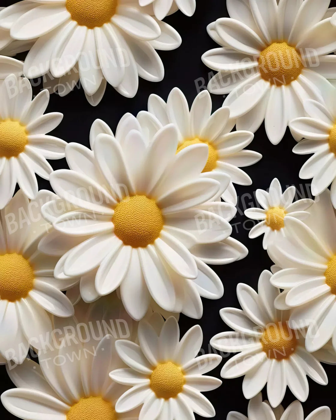 White Daisy Ii 8X10 Fleece ( 96 X 120 Inch ) Backdrop