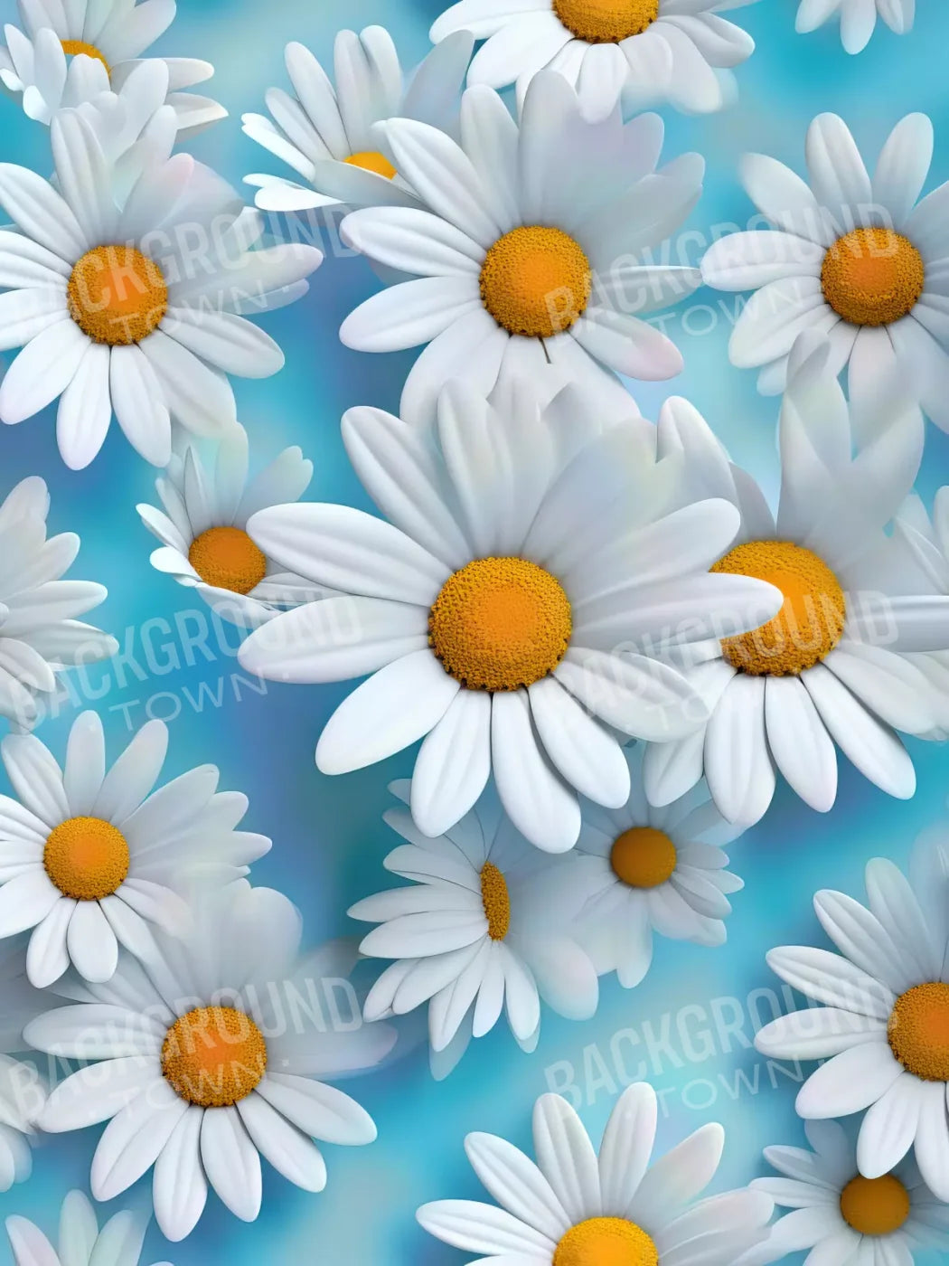 White Daisy Iii 6X8 Fleece ( 72 X 96 Inch ) Backdrop
