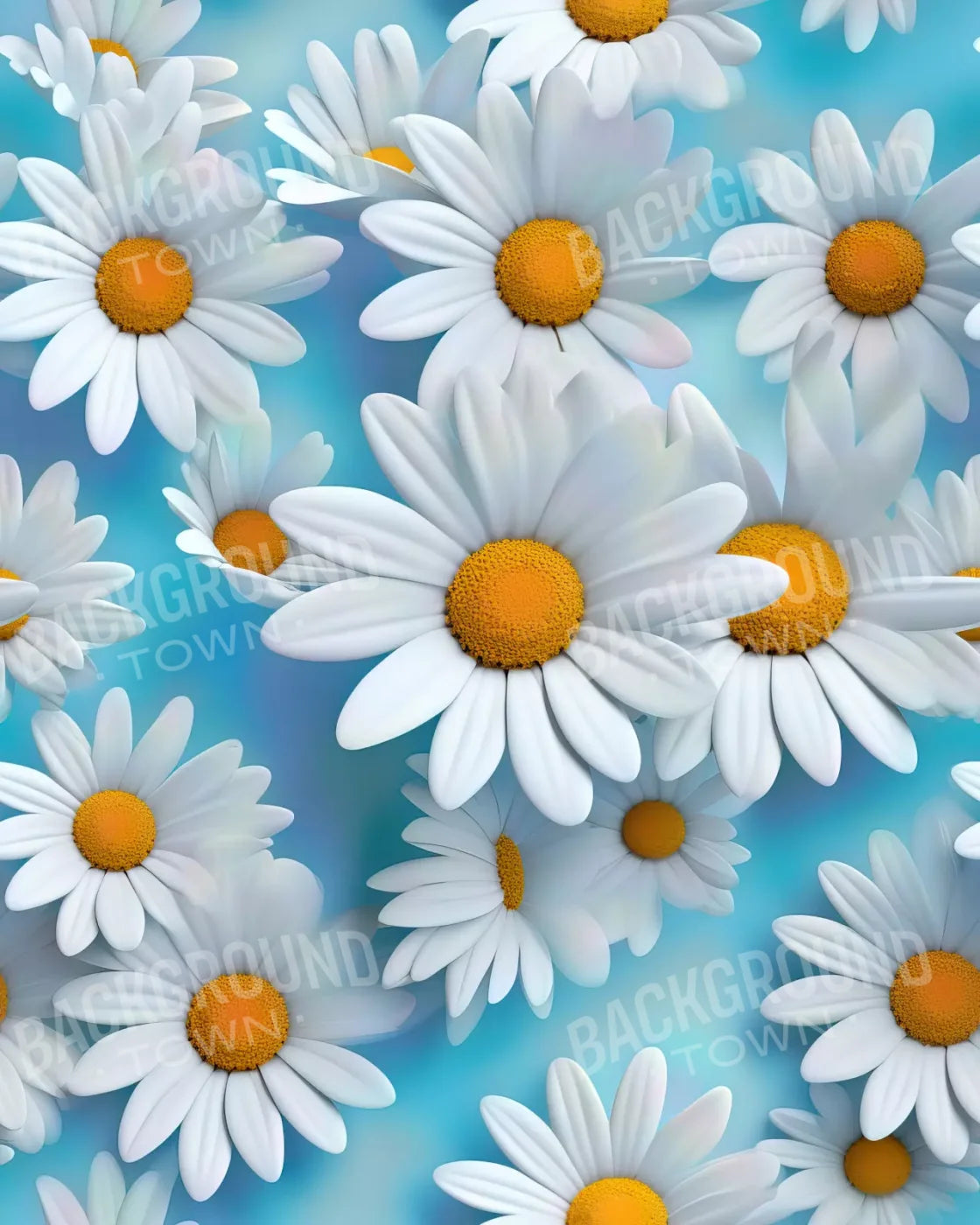 White Daisy Iii 8X10 Fleece ( 96 X 120 Inch ) Backdrop