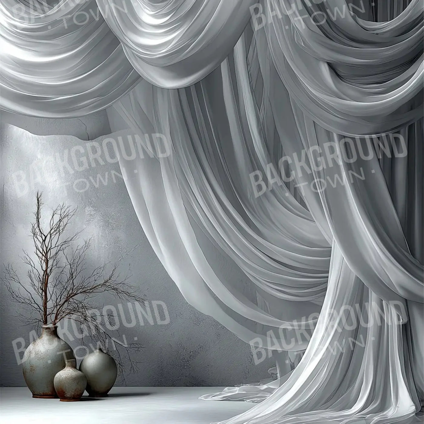 White Elegant Drapes 10’x10’ UltraCloth (120 x 120 inch) Backdrop