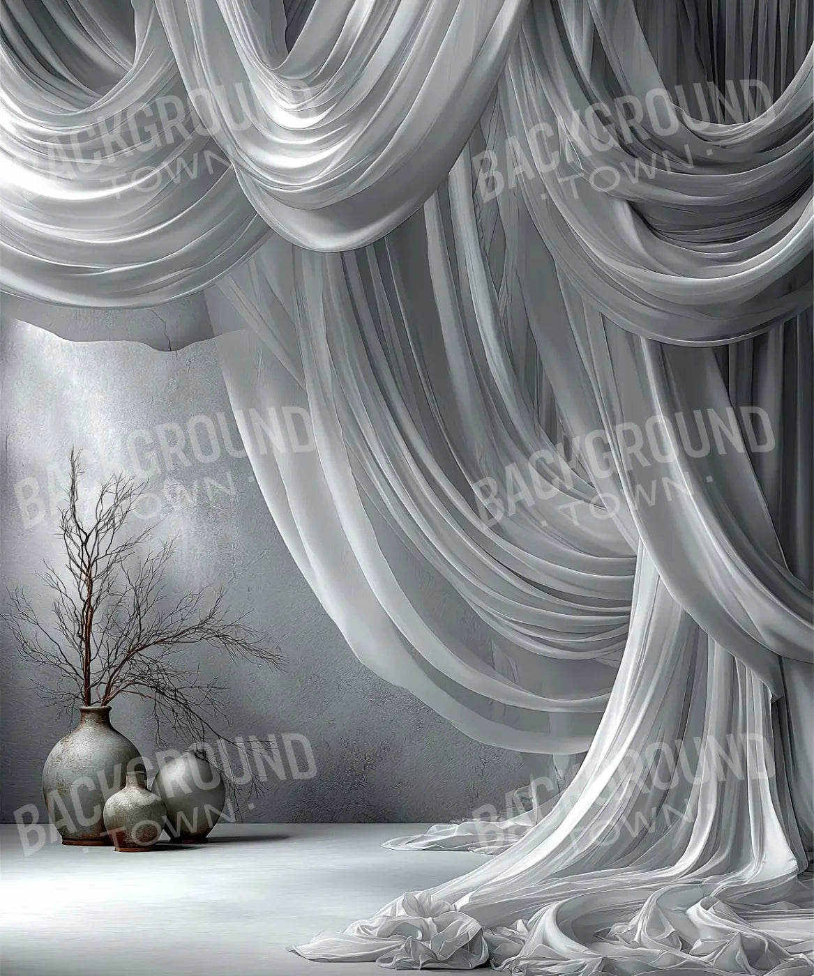 White Elegant Drapes 10’x12’ UltraCloth (120 x 144 inch) Backdrop