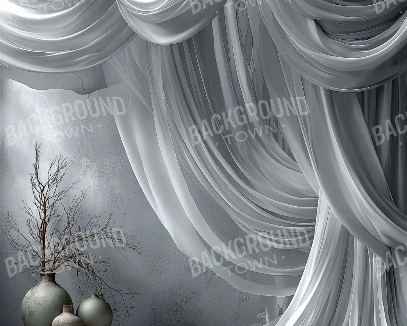 White Elegant Drapes 10’x8’ Fleece (120 x 96 inch) Backdrop