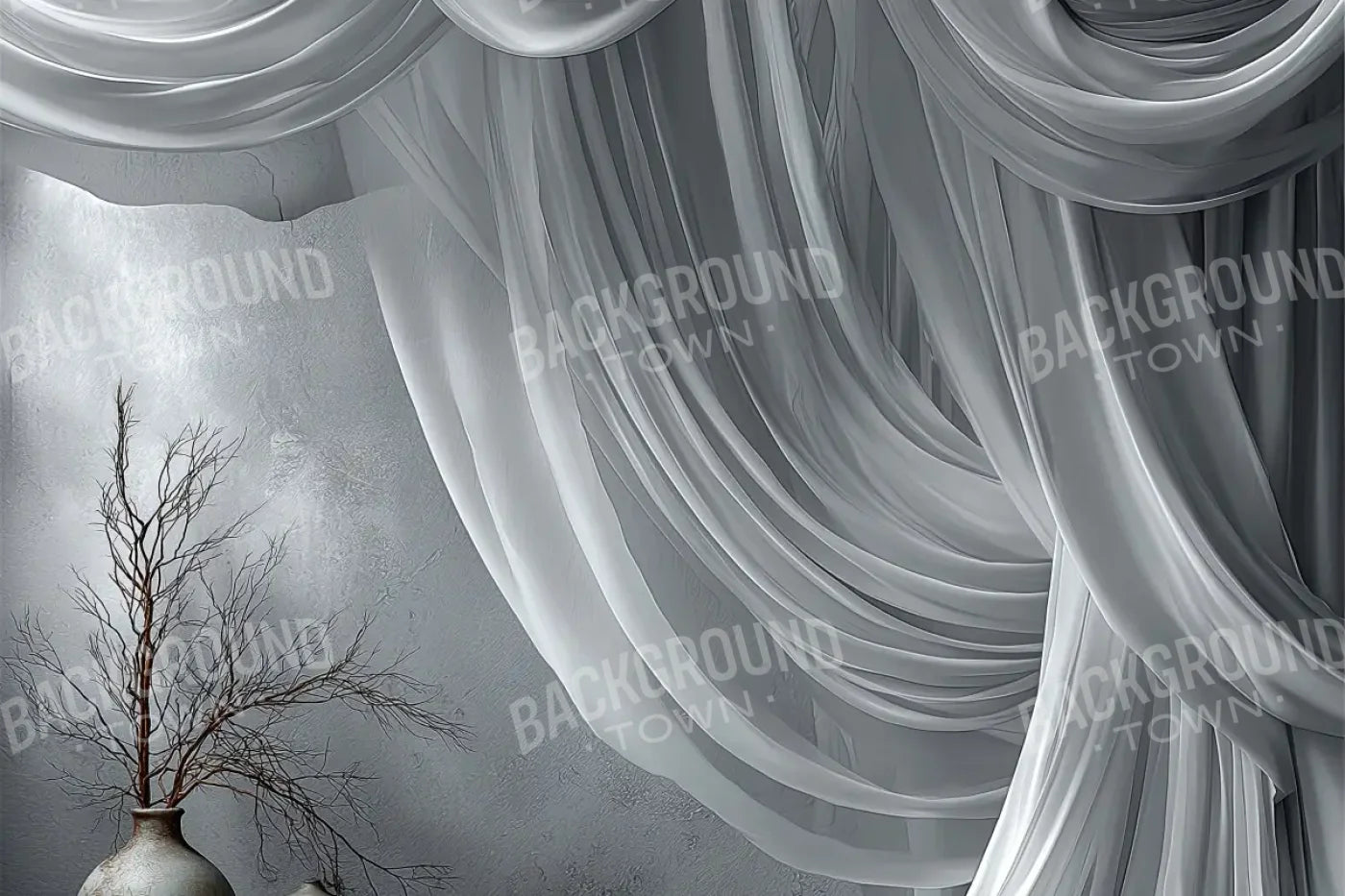 White Elegant Drapes 12’x8’ UltraCloth (144 x 96 inch) Backdrop