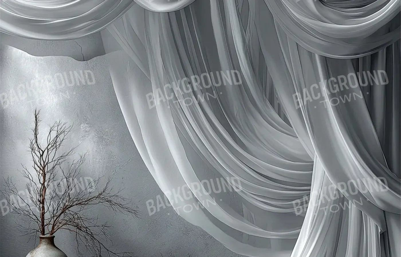 White Elegant Drapes 14’x9’ UltraCloth (168 x 108 inch) Backdrop