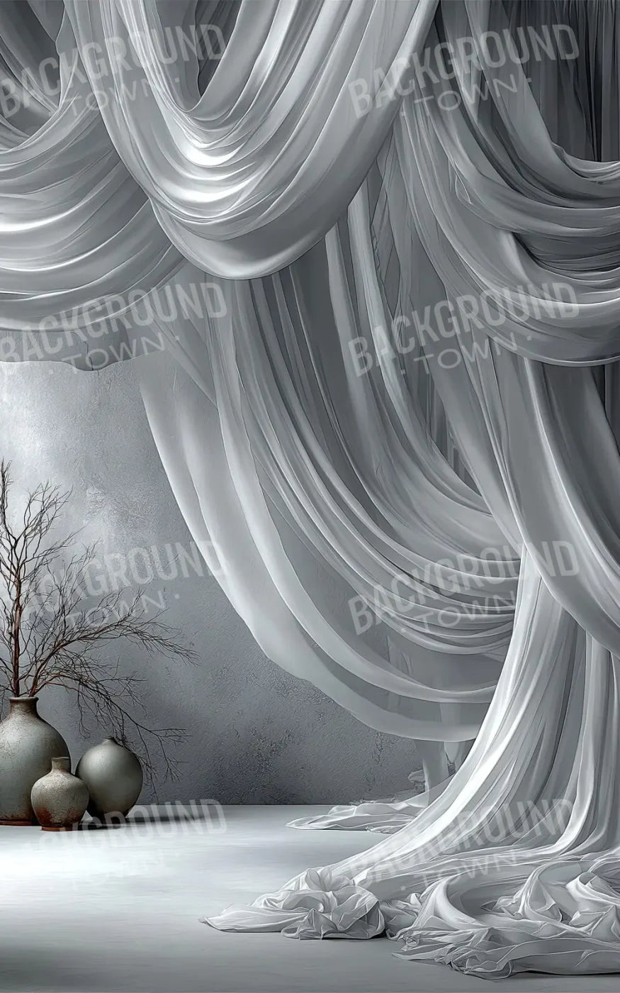White Elegant Drapes 5’x8’ UltraCloth (60 x 96 inch) Backdrop