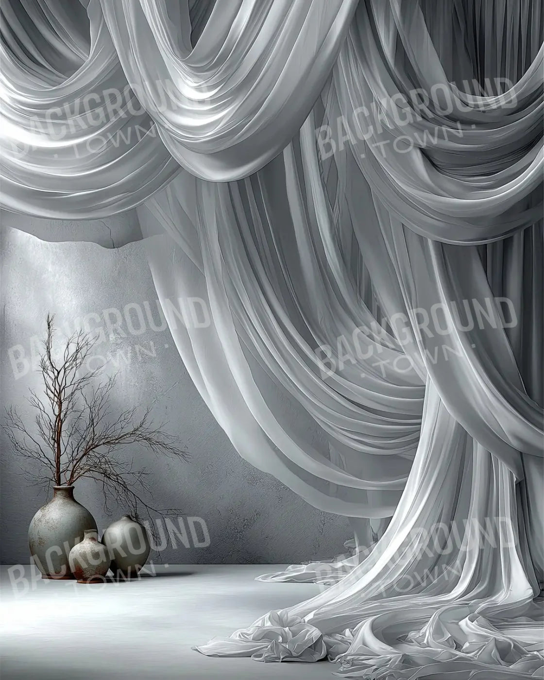 White Elegant Drapes 8’x10’ Fleece (96 x 120 inch) Backdrop