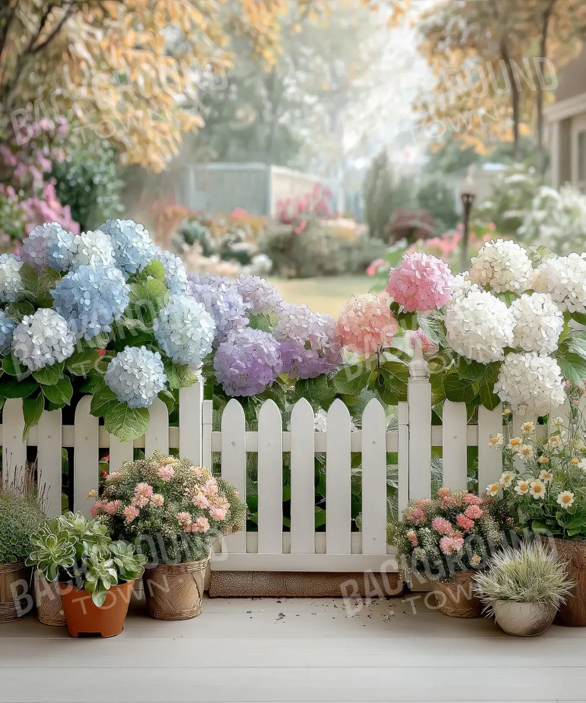 White Flower Fence 10’x12’ UltraCloth (120 x 144 inch) Backdrop