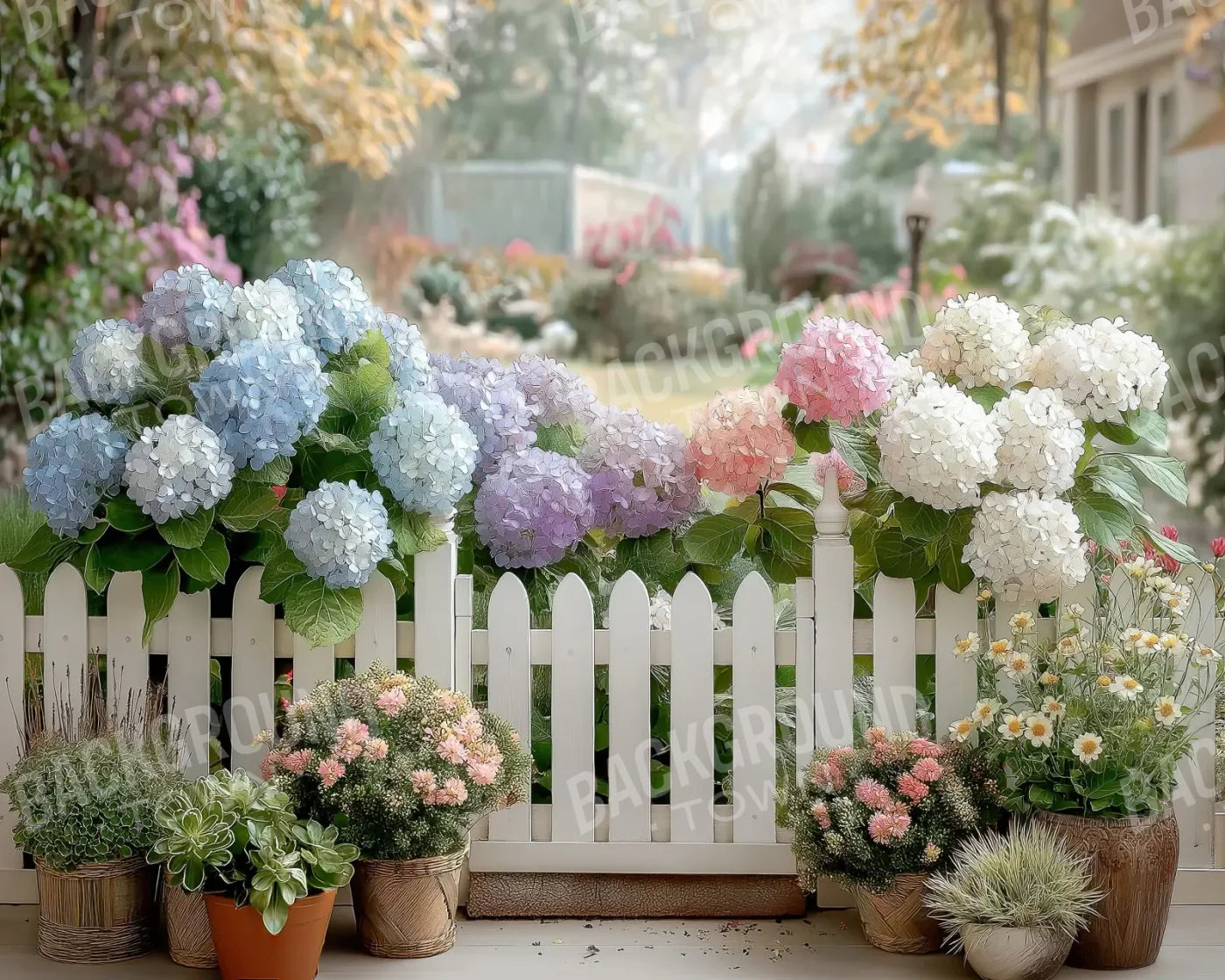 White Flower Fence 10’x8’ Fleece (120 x 96 inch) Backdrop