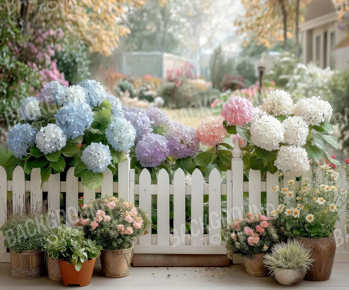 White Flower Fence 12’x10’ UltraCloth (144 x 120 inch) Backdrop