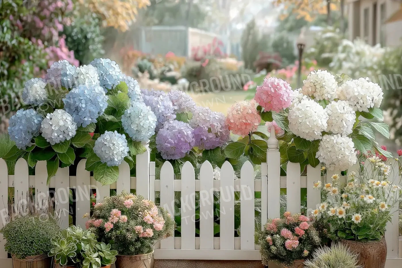 White Flower Fence 12’x8’ UltraCloth (144 x 96 inch) Backdrop