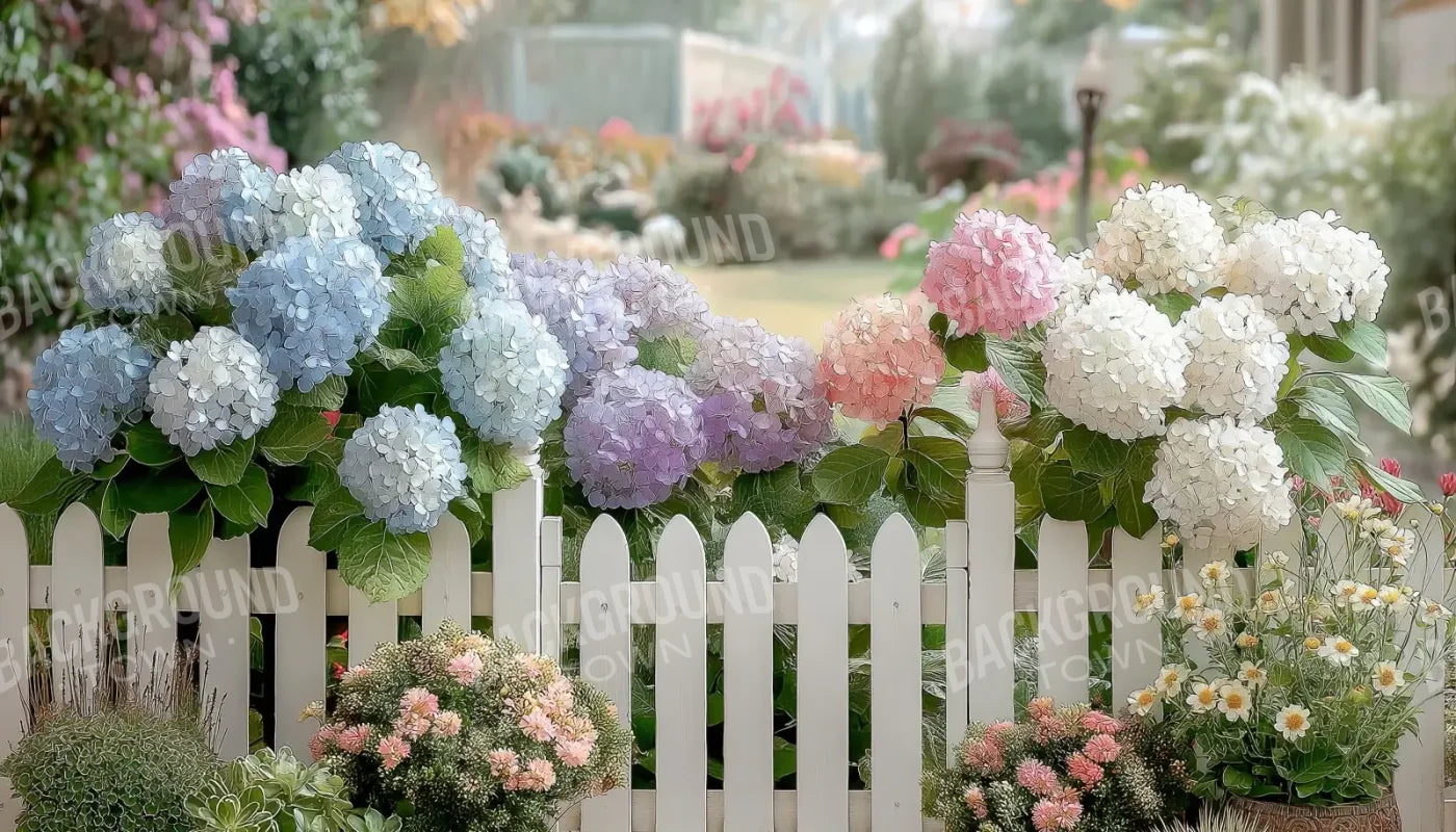 White Flower Fence 14’x8’ UltraCloth (168 x 96 inch) Backdrop