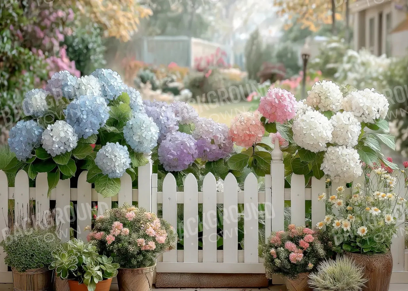 White Flower Fence 7’x5’ UltraCloth (84 x 60 inch) Backdrop