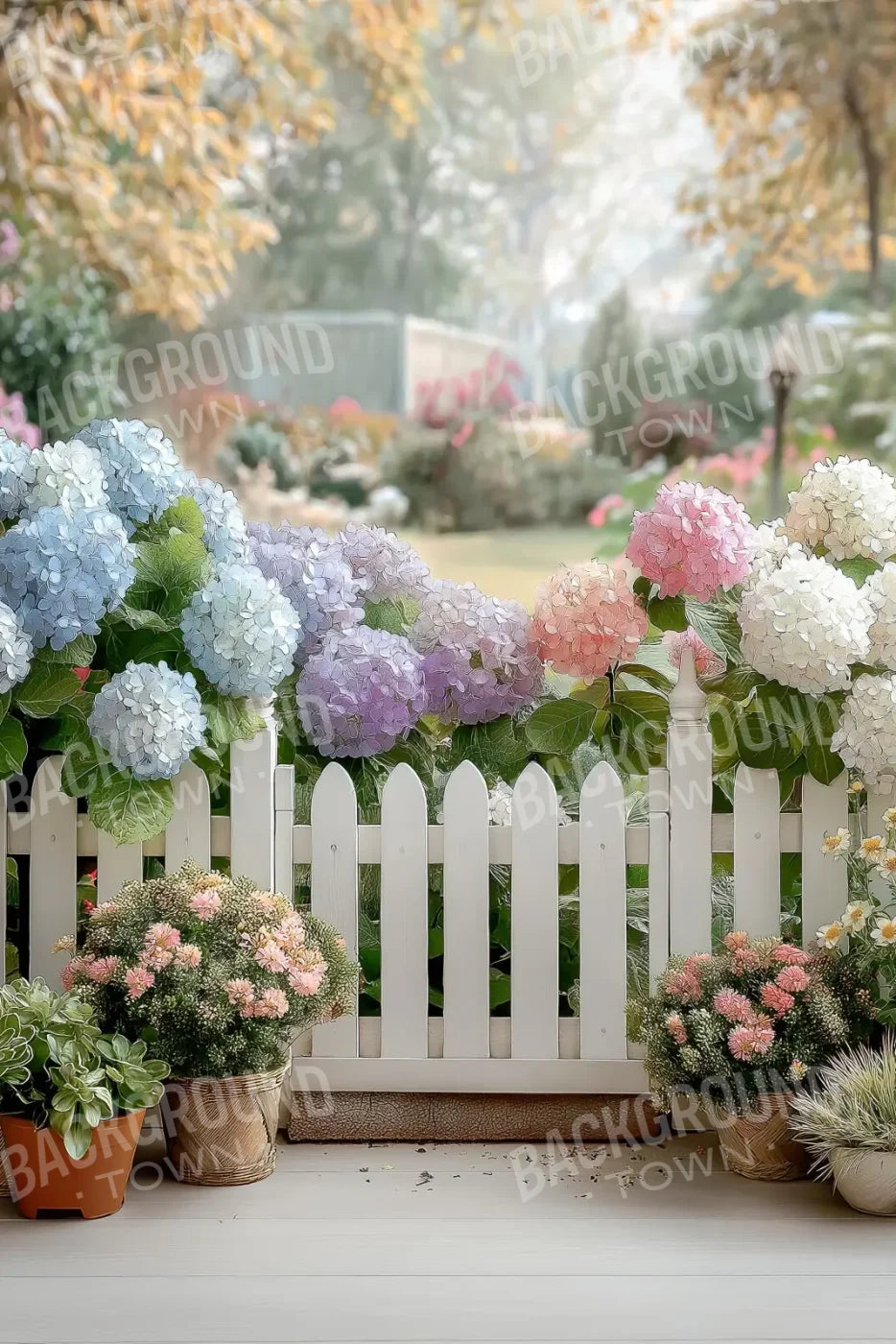 White Flower Fence 8’x12’ UltraCloth (96 x 144 inch) Backdrop