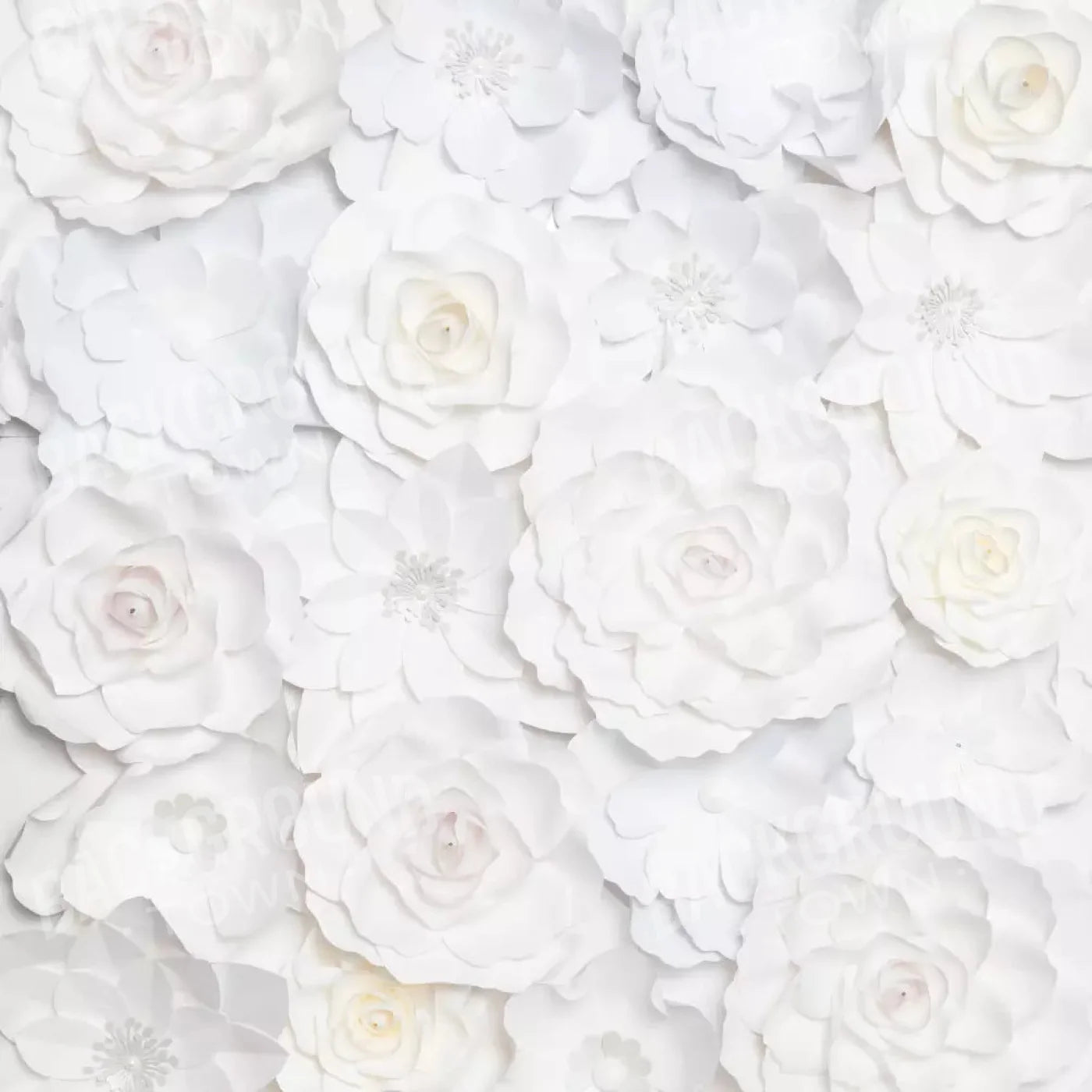 White Flowers 10X10 Ultracloth ( 120 X Inch ) Backdrop