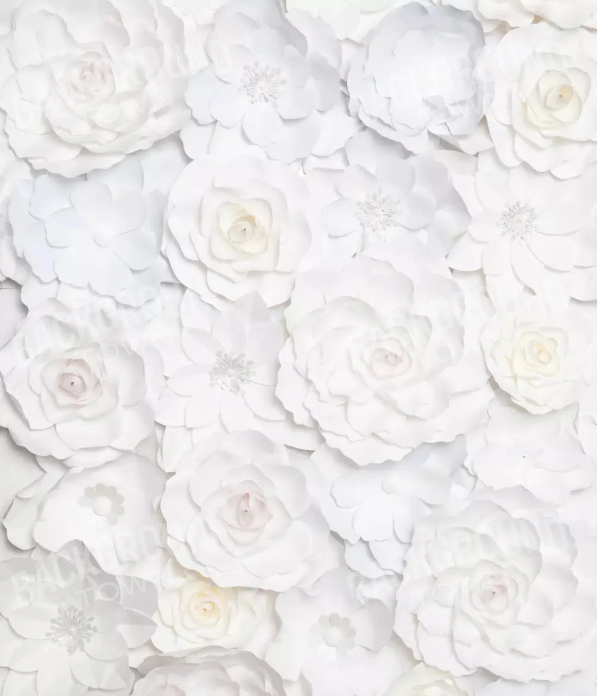 White Flowers 10X12 Ultracloth ( 120 X 144 Inch ) Backdrop