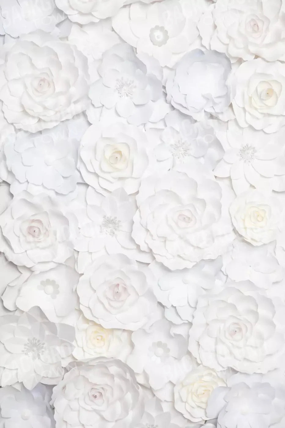 White Flowers 5X8 Ultracloth ( 60 X 96 Inch ) Backdrop