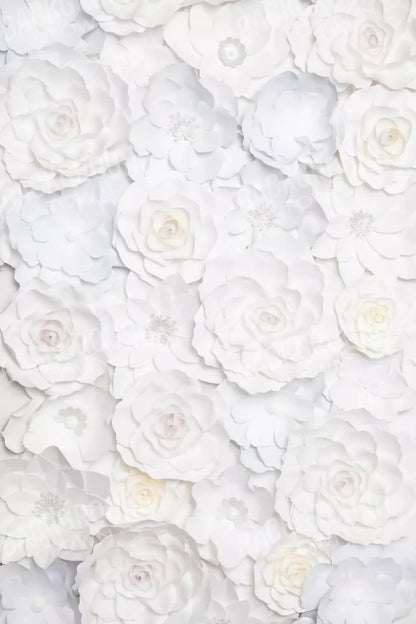 White Flowers 5X8 Ultracloth ( 60 X 96 Inch ) Backdrop