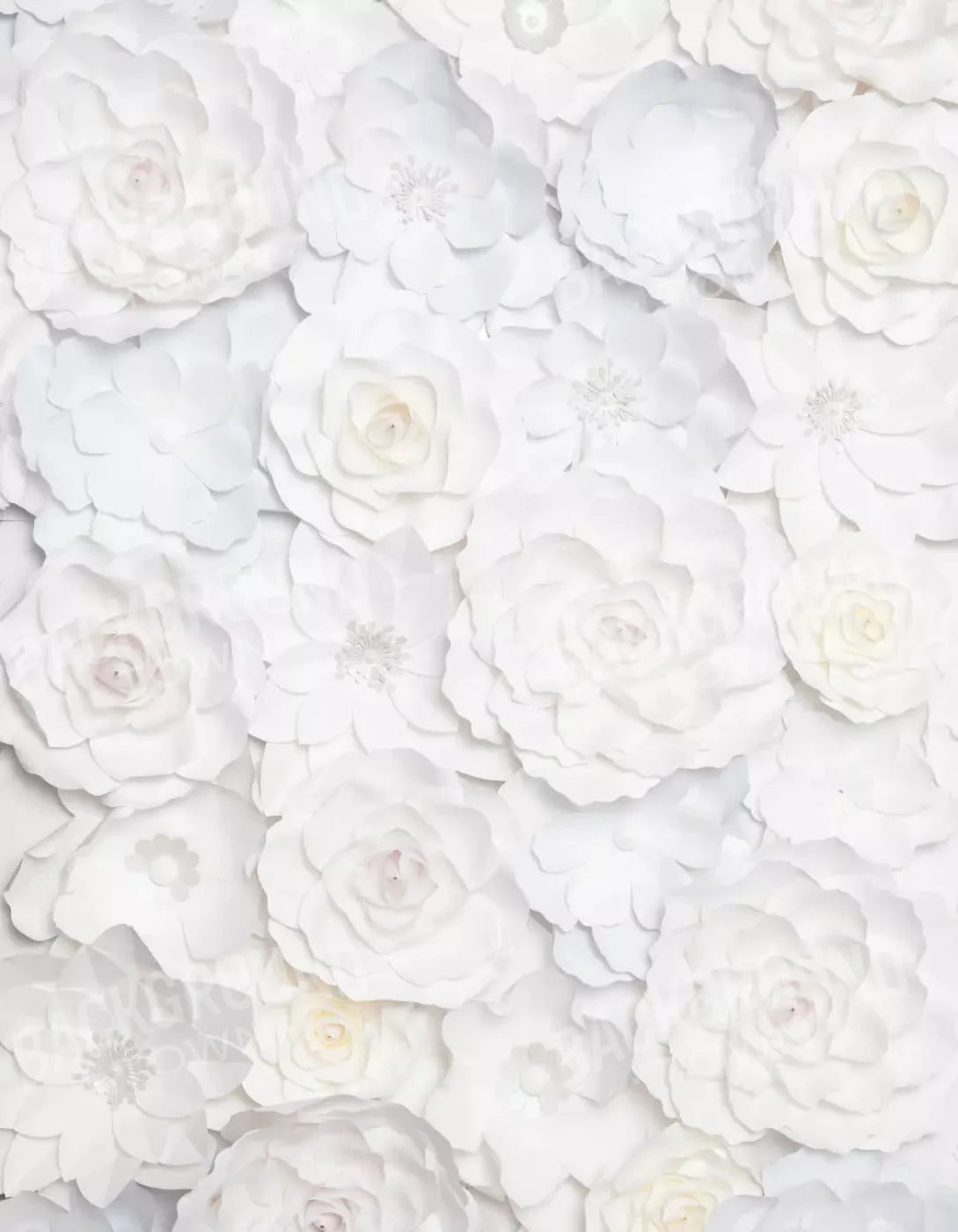 White Flowers 6X8 Fleece ( 72 X 96 Inch ) Backdrop