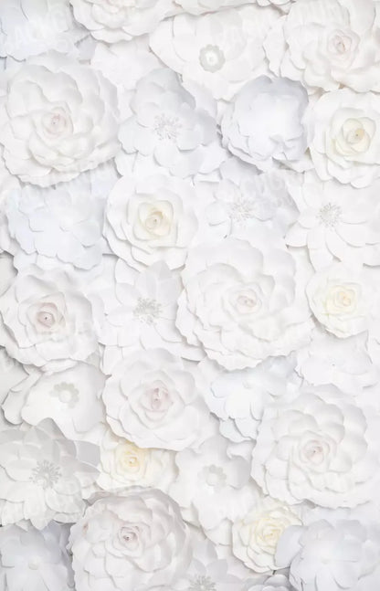 White Flowers 8X12 Ultracloth ( 96 X 144 Inch ) Backdrop