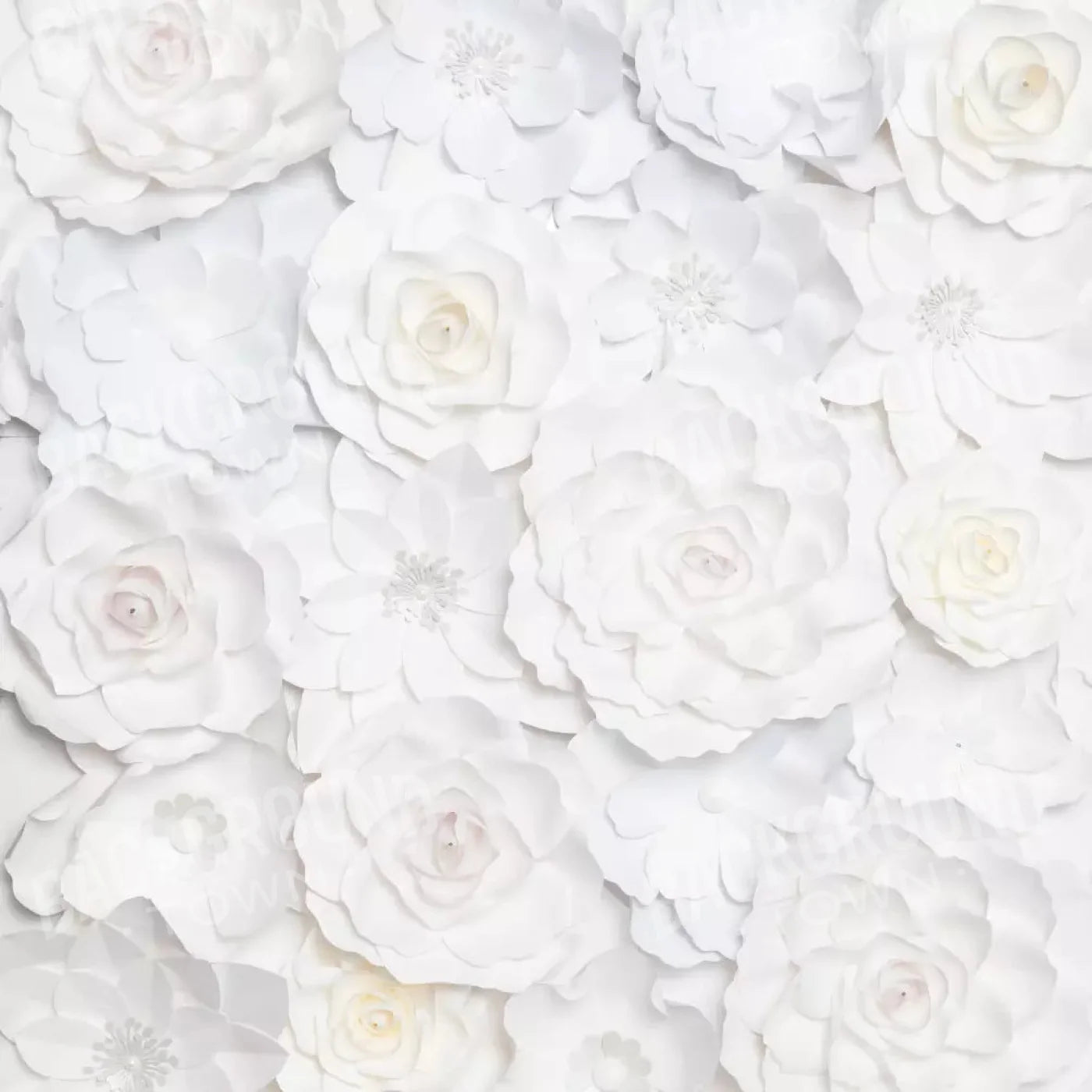 White Flowers 8X8 Fleece ( 96 X Inch ) Backdrop