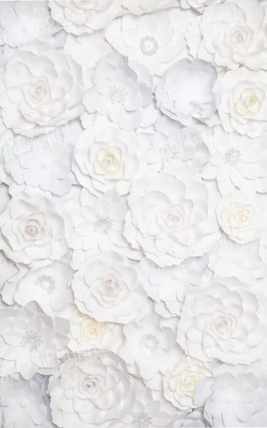 White Flowers 9X14 Ultracloth ( 108 X 168 Inch ) Backdrop