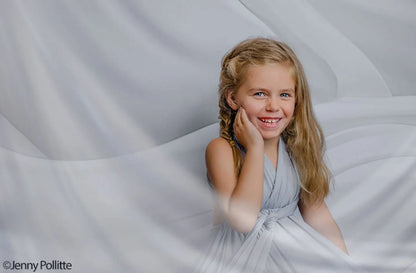 White Flowing Silk Drop Backdrop