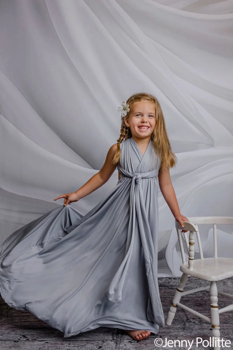 White Flowing Silk Drop Backdrop