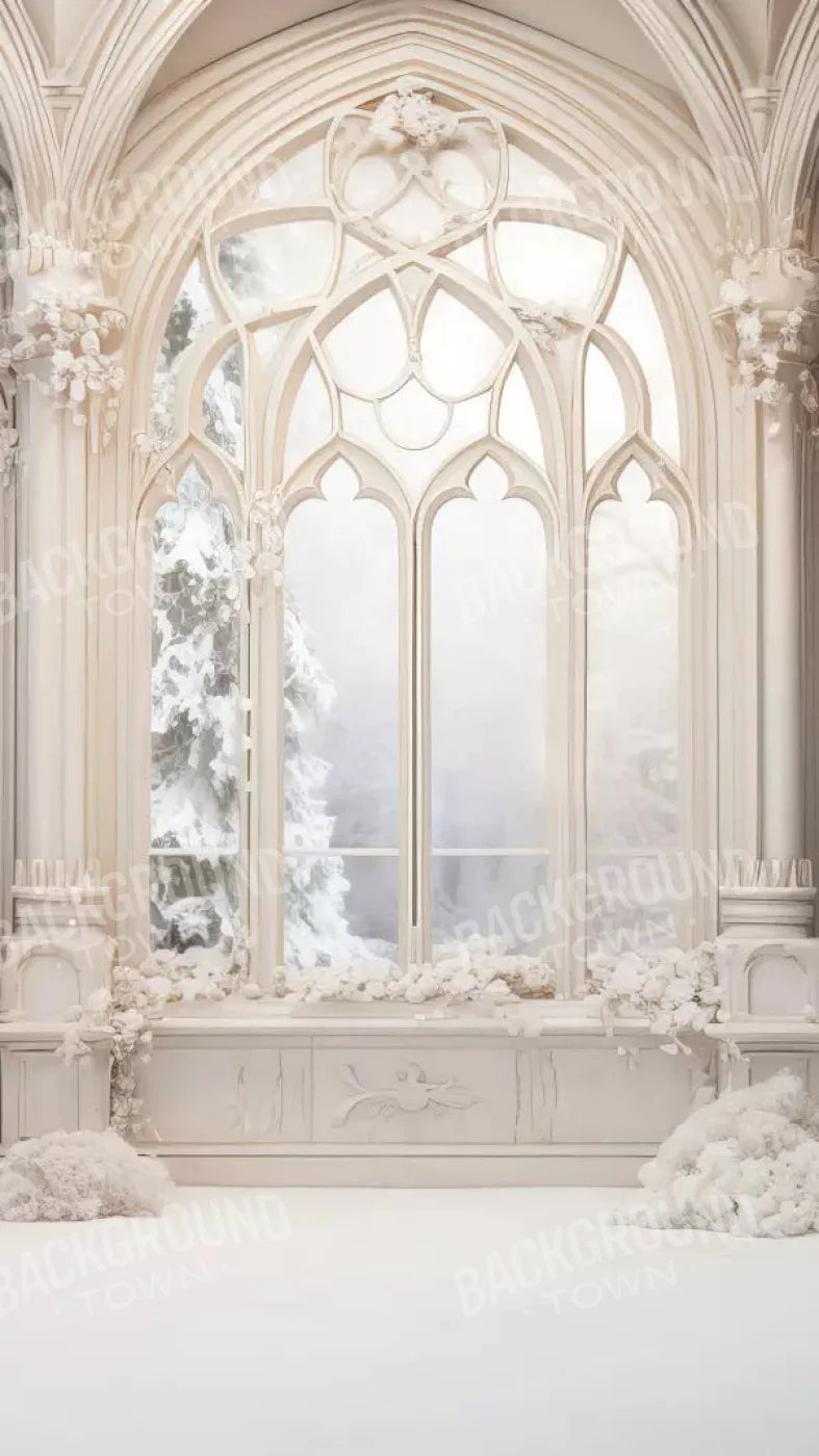 White Holiday Hall 8X14 Ultracloth ( 96 X 168 Inch ) Backdrop