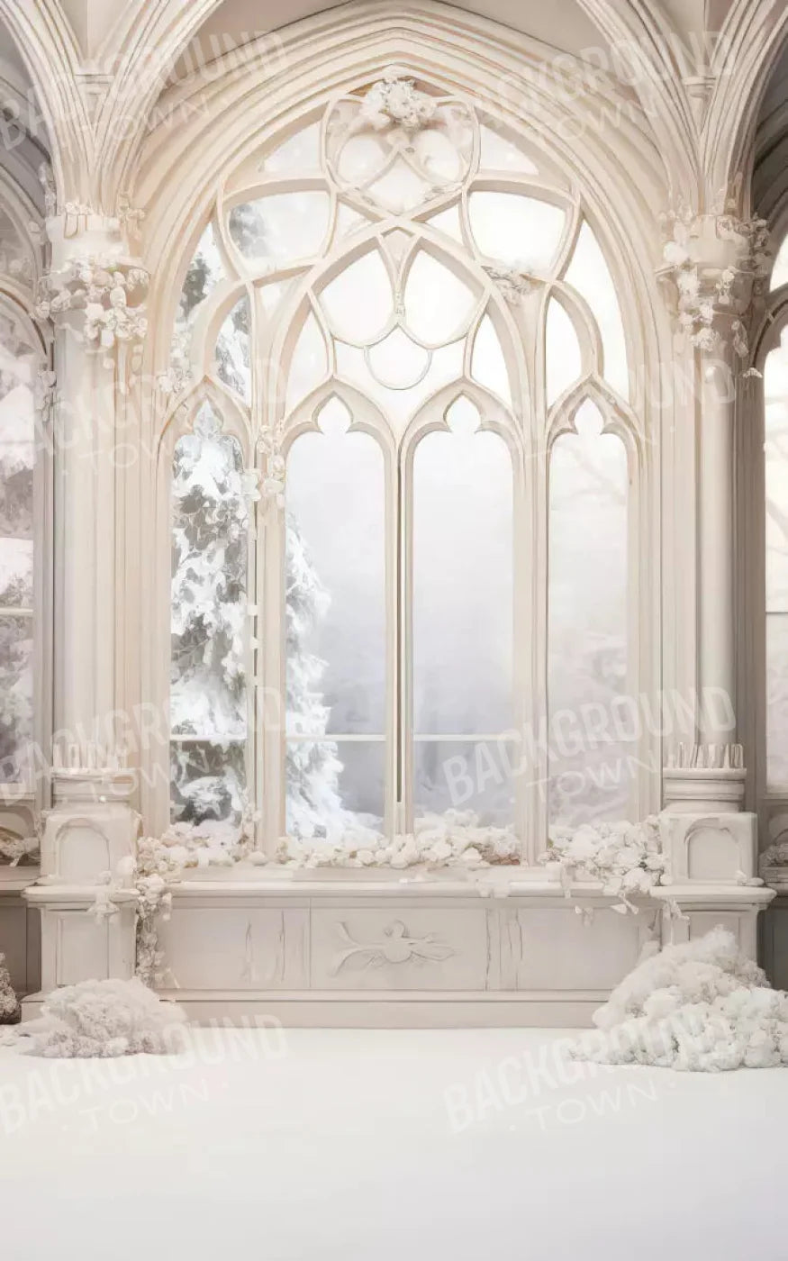 White Holiday Hall 9X14 Ultracloth ( 108 X 168 Inch ) Backdrop