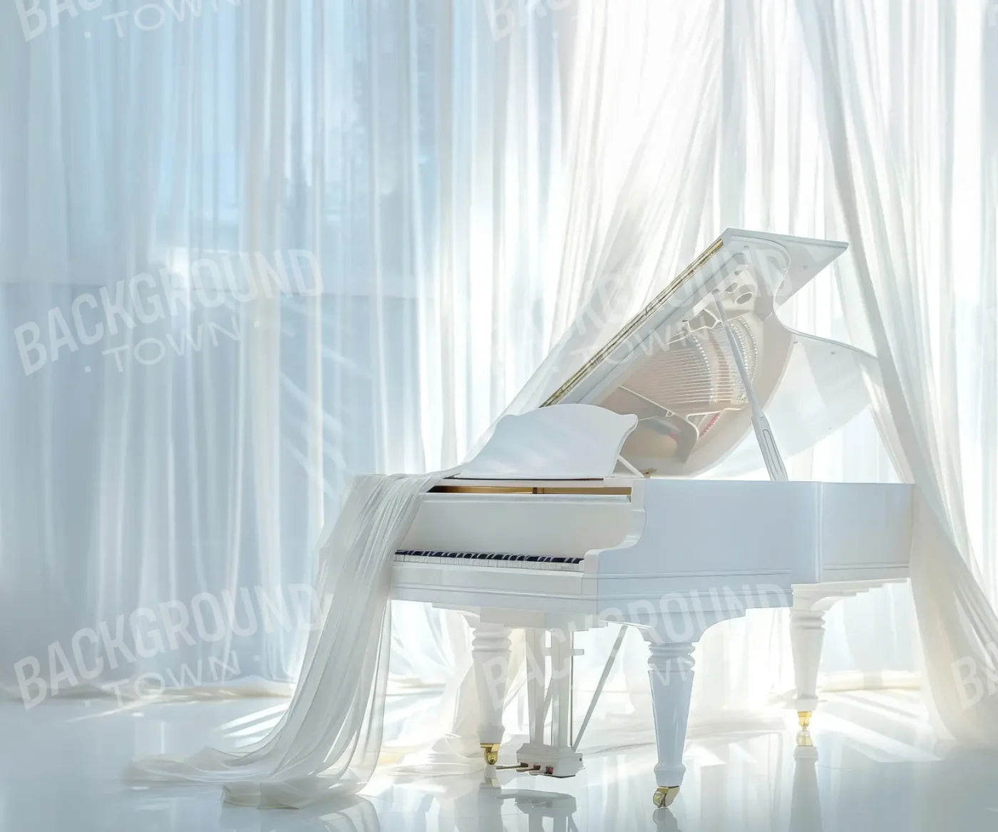 White Piano 12’x10’ UltraCloth (144 x 120 inch) Backdrop