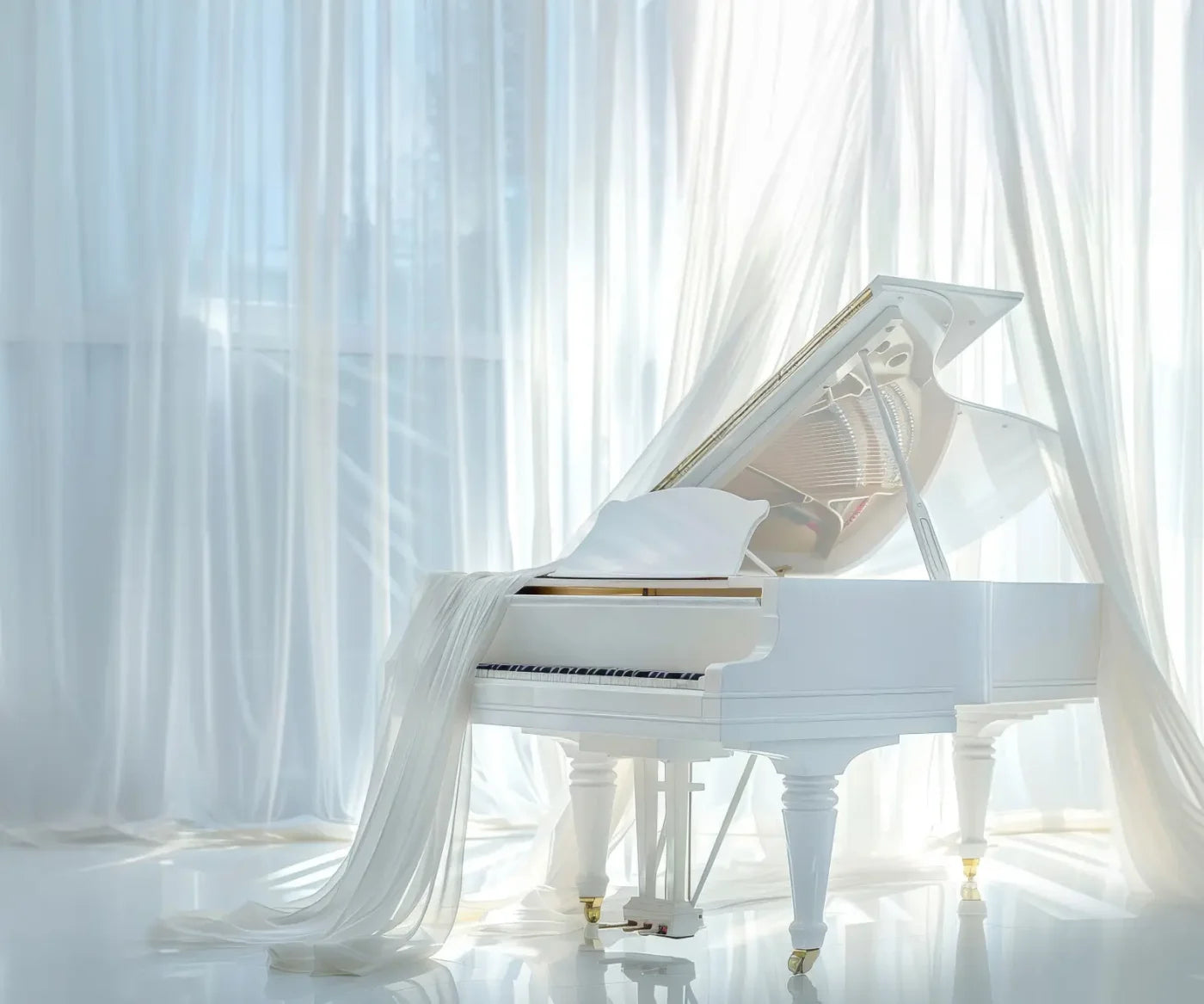 White Piano 12’x10’ UltraCloth (144 x 120 inch) Backdrop