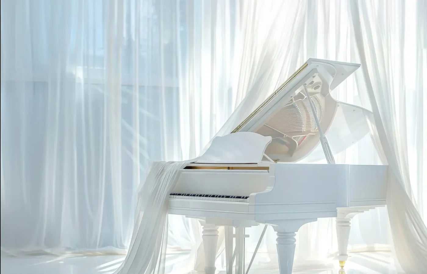 White Piano 14’x9’ UltraCloth (168 x 108 inch) Backdrop