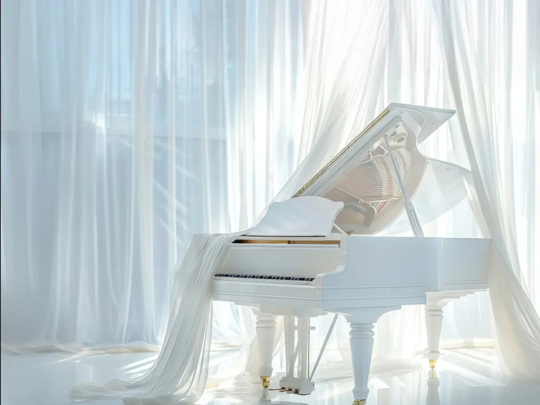 White Piano 6’8x5’ Fleece (80 x 60 inch) Backdrop