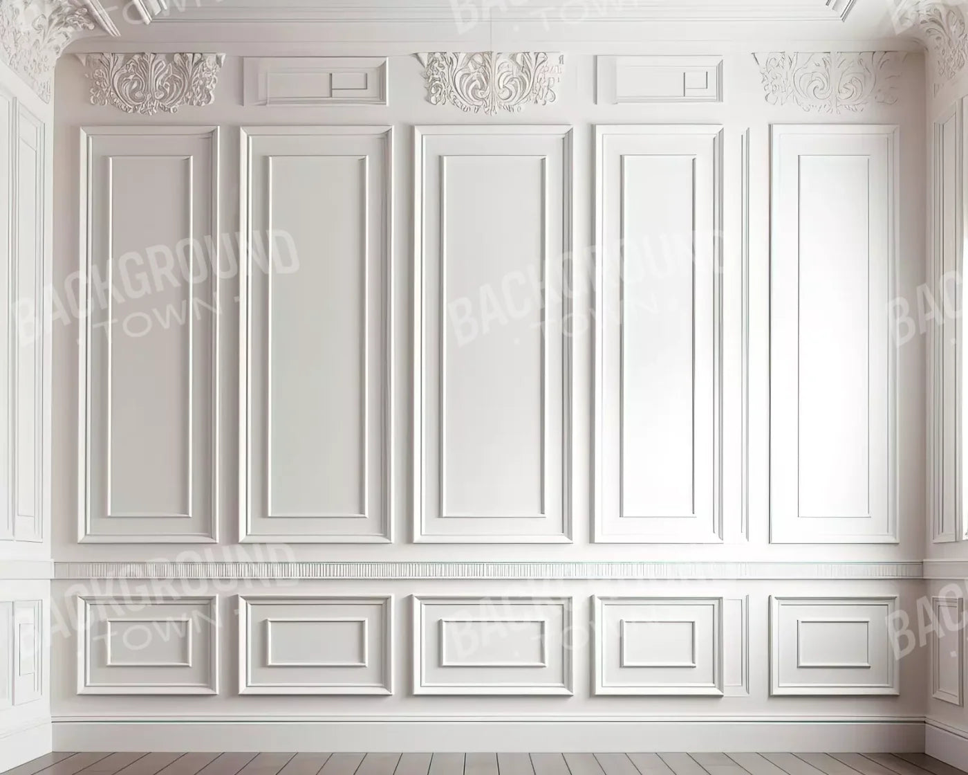 White Simple Ballroom 10X8 Fleece ( 120 X 96 Inch ) Backdrop